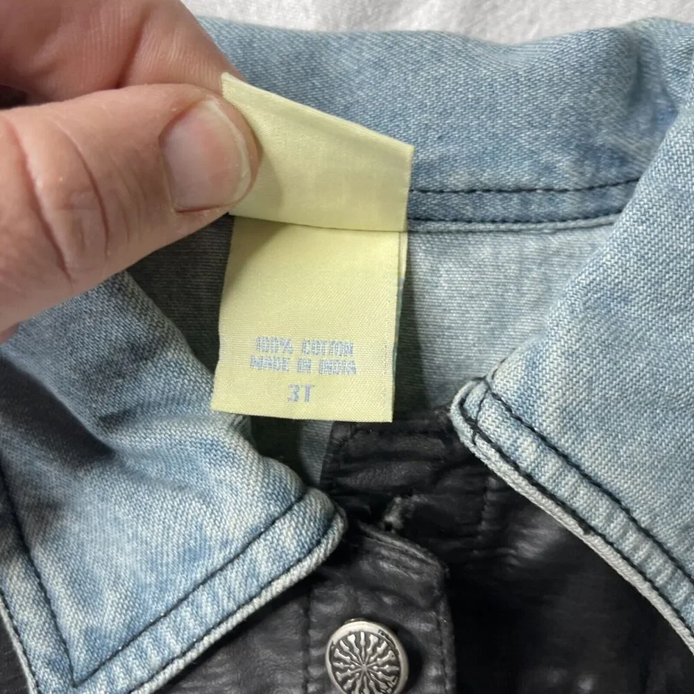 Born to Ride Denim toddler 3T jacket Biker blue jean jacket Go Baby Tag